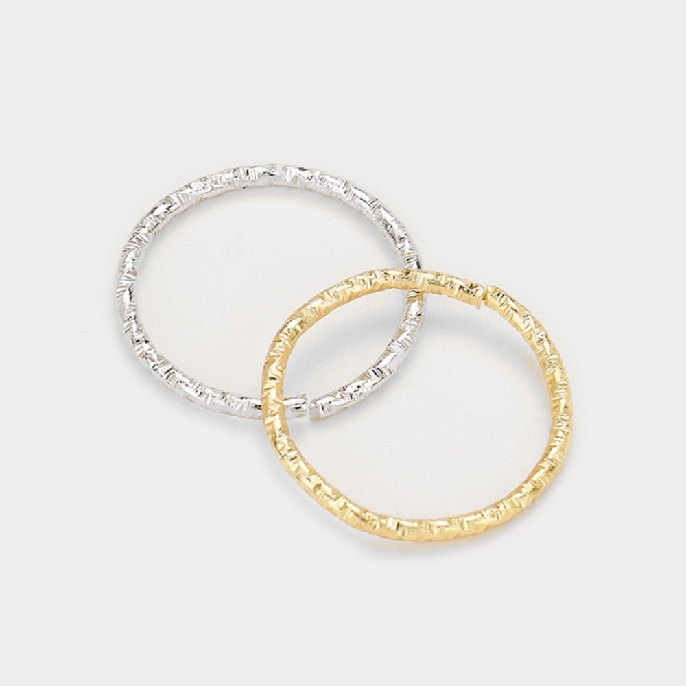 Metal Textured Braid Hair Rings...New